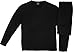 Comfort Fit Men's Microfiber Fleece Lined Thermal Top & Bottom Underwear Set, XXL, Black