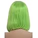 Human Hair Wigs Straight Short Bob Glueless Brazilian Virgin Hair 13×4 Lace Front Middle Part Pre Plucked with Baby Hair Bleached Knots for Black Women 8 Inch Lime Green 180% Density