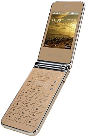 SLIDE 2.8" Dual SIM Unlocked Flip Phone, Quad-Band 2G compatible with all GSM Networks worldwide - Gold (FL3102)