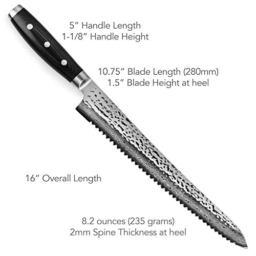 Enso 10.75" Bread Knife Made in Japan HD Series VG10 Hammered