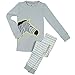 Papallou Boys Zebra Print Pajama Set, 100% Cotton, Grey, 2T Gray 2T