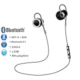 Bluetooth Headphones Bluetooth 4.1 SanTen Wireless In-Ear Earbuds Sweatproof For Running Jogging Yoga Bicycle motorcycle，aptX Stereo Pure Sound, 8 Hours Playtime