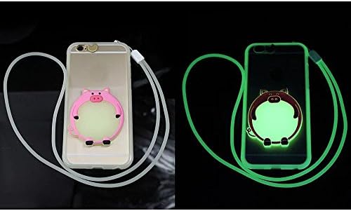 iPhone 5SE Case,WOOZU Creative TPU Luminous Style Glowing in the Dark, LED Light up incoming Call Flash Case Lovely Cute Cartoon Pattern Ultra Thin Clear PC Case for iPhone SE/5S/5