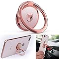 Phone Ring Holder Finger Kickstand - FITFORT 360° Rotation Metal Ring Grip for Magnetic Car Mount Compatible with All Smartphone-Rose Gold