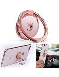 Soporte para anillo de teléfono   Soporte para dedo   Anillo de metal giratorio 360 ° para soporte magnético para coche compatible con todos los smartphone-oro rosa