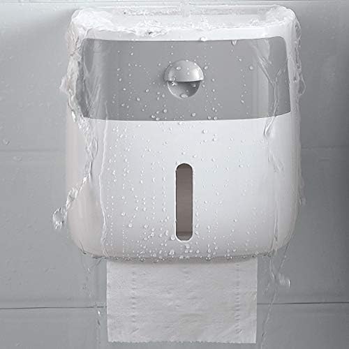 WLDD Bathroom Tissue Box Toilet Paper Racks Toilet Tray Free Punch Waterproof Roll Paper Tube Creative Tray 2019 New Double Drawer Paper Roll Paper Universal White (color : GRAY)