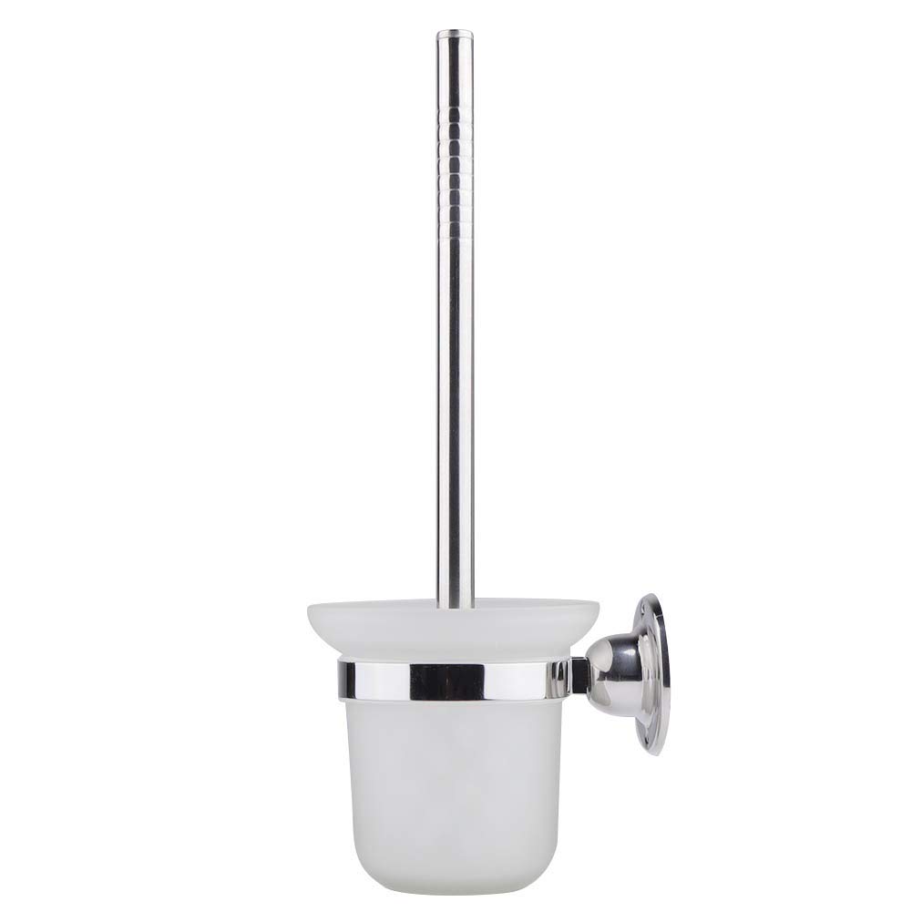 Garosa Wall-Mounted Toilet Brush with Holder, Stainless Steel Handle White PP Brush Head, 35cm Bathroom Cleaning Tool, Anti-Slip Design for Easy Storage