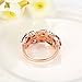BAMOER Rose Gold Plated Austrian Crystal Promise Ring for Girls Women Size 7
