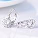 GULICX Silver Tone White Cubic Zirconia Round Jewellery Hoop Lever Back Huggie Earrings