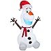 Gemmy Airblown Inflatable Olaf Wearing Santa Hat and Holding Candy Cane, Christmas Yard Decoration Props, 6-foot Tall