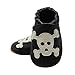 Sayoyo Baby Skull Soft Sole Black Leather Infant and Toddler Shoes 18-24months