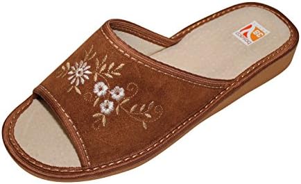 Bosaco Womens Comfort Genuine Leather Slip On Slippers House Shoes