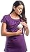 Empire Waist Nursing Top Short Sleeve (Medium, Purple)