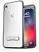 Encased iPhone XR Belt Clip Clear Case with Holster (Reveal Series) Ultra Slim Fit Transparent Cover with Metal Kickstand and Holder (Grey)