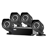 SHO Full HD 1080p 8 Channel Repeater Outdoor sPoE Security Camera System 4 X 2MP IP Wired Security Camera, Remote Monitoring, (NVR not Included)-[Free 6-Month Cloud Service for Recording]