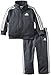 adidas Baby Boys' Iconic Tricot Jacket and Pant Set, Grey, 9 Months