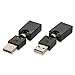Electop 2 Pack 360º Swivel Adjustable Angle USB 2.0 Male to Female Adapter Cable Convertor