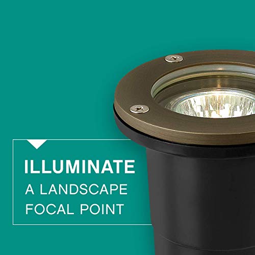 Hinkley Lighting Flat Top Well Light - Flat Top In-Ground Light That Highlights Important Landscape Features and Increases Home Security, Bronze Finish, Hardy Island Collection, 16701MZ (Renewed)