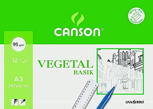 Guarro Canson 200400787 Carta Vegetale A3, 12 Pezzi