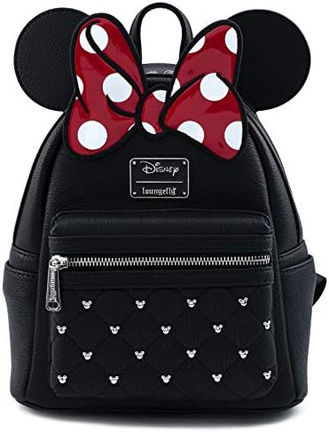 Loungefly Disney Minnie Mouse Bow Faux Leather Womens Double Strap Shoulder Bag