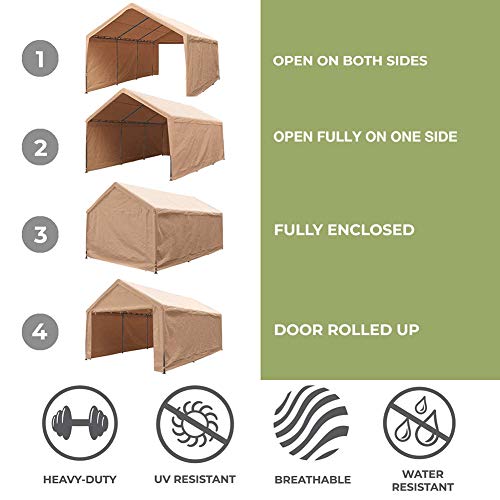 Abba Patio Carport Heavy Duty Carport With Removable Sidewalls & Doors