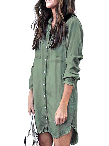 button through shirt dress