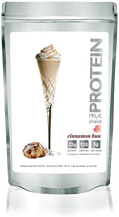 Protein Milkshake Low Carb Protein Powder - Cinnamon Bun 100% Premium Whey Protein, 30 Servings - 2LB