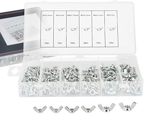 OCGIG 150 PCS Wing Nut Assortment M5 M6 M8 Contain 6 Popular Sizes Mechanic Hardware Tool