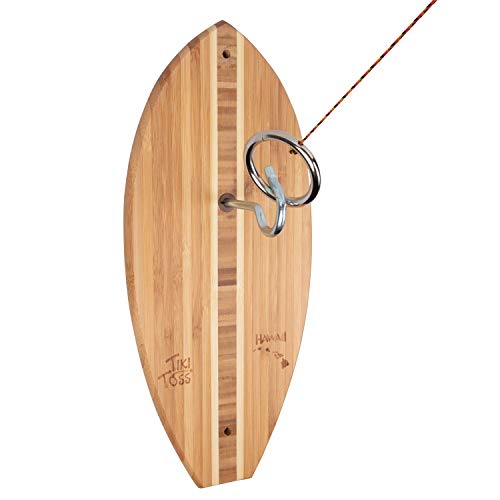Tiki Toss Hook and Ring Toss Game (Surf Hawaiian Edition) - Indoor or Outdoor Family Fun Backyard Games for Kids and Adults