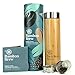 Bamboo Brew Bamboo Travel Tumbler with Infuser & Strainer 18oz | Stainless Steel Coffee & Tea Flask | Vacuum Insulated | Beautiful Packaging