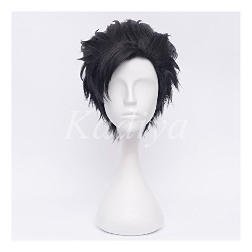 Kadiya Boys Cosplay Wig Full Hair Heat Resistant Black Fashion Synthetic Hair