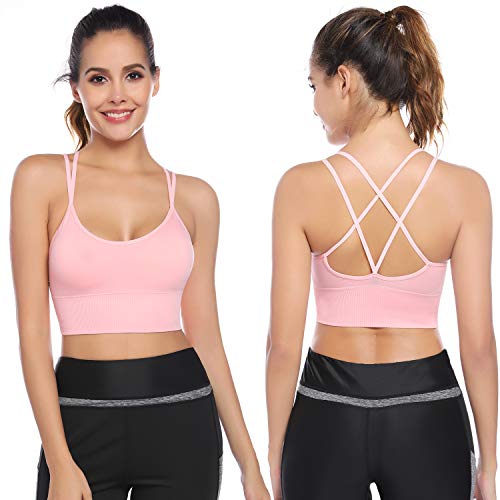 Sykooria sportbeha voor dames gevoerde beha Geen stalen ring met kruis terug ontwerp push-up bh sportbeha top voor yoga… - Image 4