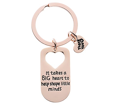 Infinity Collection Teacher Charm Keychain, It Takes Big Heart to Teach Little Minds Rose Gold Jewelry, Teacher Gift - Show Your Teacher Appreciation