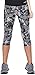 Haby Women Leggings Fitted Capris Running Tights Wide Waistband 61408 Black L