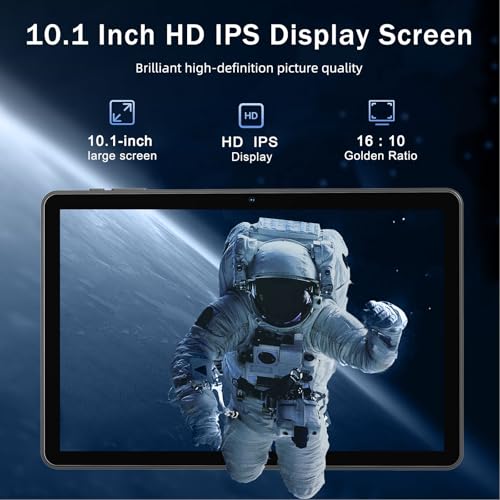 HUIHUANG Tablet 10 Inch Android 16 Tablet, 32GB RAM 128GB ROM, 1TB Expansion, T7280 Octa-Core, Tough Tablet Large Capacity Battery, Dual Camera, 5G/2.4G WiFi, Bluetooth 5.2, GPS - Black (Black)
