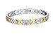Chang World Womens Titanium Stainless Steel Magnetic Therapy Bracelet with Rhinestone,Gold
