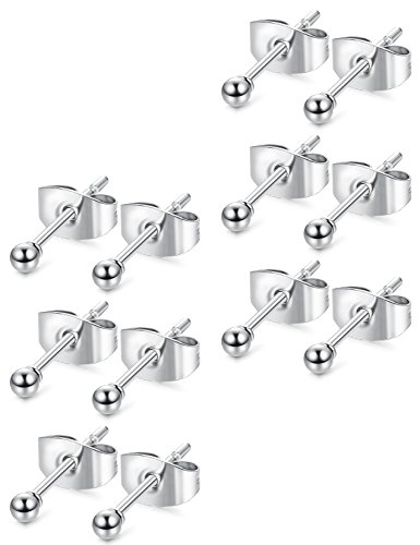 1 ORAZIO+Pairs+Stainless+Earrings+Womens