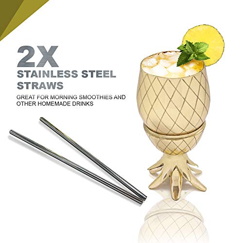MLMG Cocktail Shaker Cocktail Set Ananas Pineapple Metal Strohhalm Straw Barzubehör Bar Party Mixing Deko Geschenk… – Bild 8