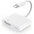 [Apple MFi Certified] Lightning to HDMI Adapter for iPhone, 1080P Digital AV Adapter iPhone HDMI Adapter Video HDMI Sync Scre