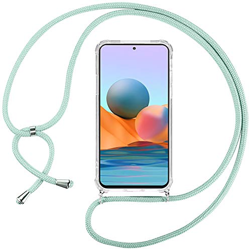 Ingen-Funda-Compatible-con-Cuerda-Compatible-con-Xiaomi-Redmi-Note-10-ProXiaomi-Redmi-Note-10-Pro-MAX-Ultrafina-Suave-TPU-Carcasa-Transparente-de-movil-con-Correa-Colgante-Ajustable-CaseVerde