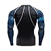 Funycell Men's Compression Long Sleeves Activewear Sports T shirt Black_Blue L