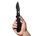 enchmade - Vallation 407 Folding Knife, Drop Point Blade, Serrated Edge, Black Handle, Coated Finish, Made in the USA