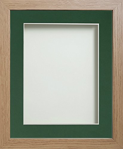 Frame Company Allington Range Beech Picture Photo Frame with Bottle Green Mount Mount, 18x14 for pic size 16x12' * Choice of Sizes* Fitted with Glass