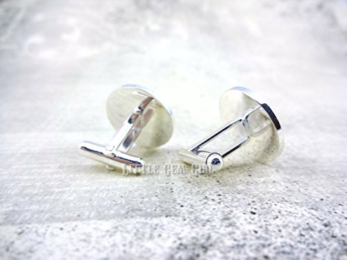 18mm Stainless Steel Mexican Opal Cuff Links Dragons Breath Cufflinks Red Blue Color Changing