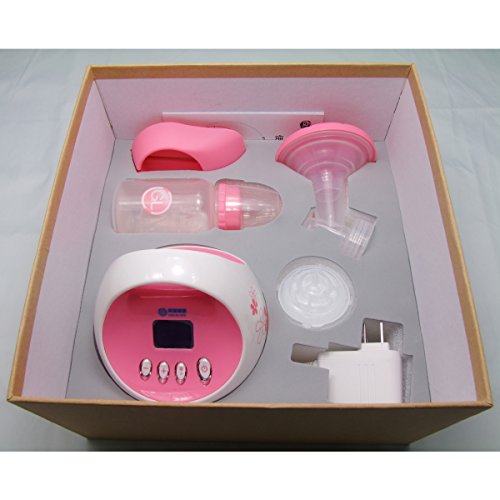 Gland Single Electric Breast Pump Breastfeeding Pump for Nursing Moms BPA Free, Pink, with LCD Display and Compact Design