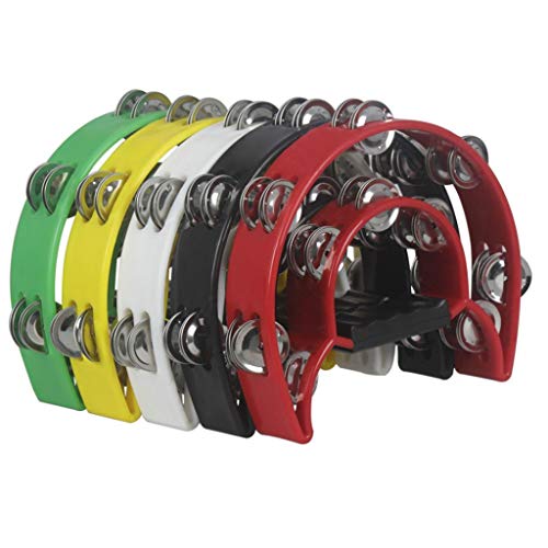 difcuyg5Ozw Double Layer Tambourine Light Durable Metal Jingle Hand-held Percussion Musical Instruments Funny Toy - Black
