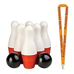 Champion Sports Bundle: Mini Bowling Set Red / Black / White with 1 Performall Lanyard BBMSET-1P