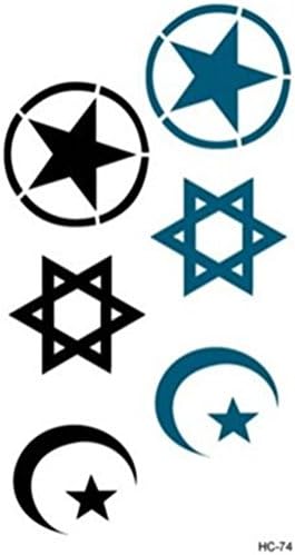 Blanche Lynn Mixed Design Waterproof Temporary Partysu Geometry & English & Barcode & Totem Flowers Tattoo Body Art Stickers , Pack of 4