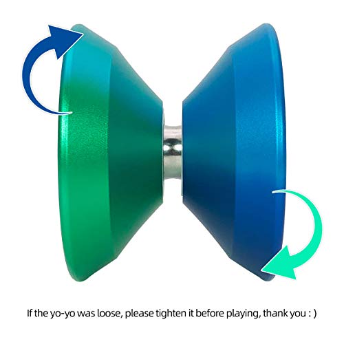 INONE Aurora YOYO Aluminum Alloy Unresponsive Yo-yos Designed for Kids, Yo-Yo Fans, Beginners Gift Glove, 10 Strings, Spare Bearing - Thumbnail 4