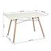 Dining Table FurnitureR Modern Retro Design Square Dining Table Desk with Beech Wooden Legs
